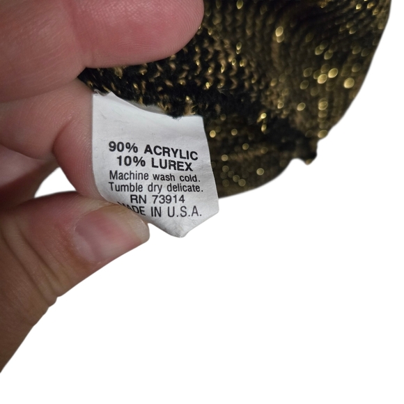 Alfred Dunner Black and Gold Patterned Sweater Vintage Size Large - Picture 3 of 5